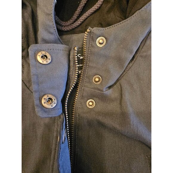Eden Society Charcoal Utility Jacket With Hood & Button/Zipper Closure - Picture 11 of 15